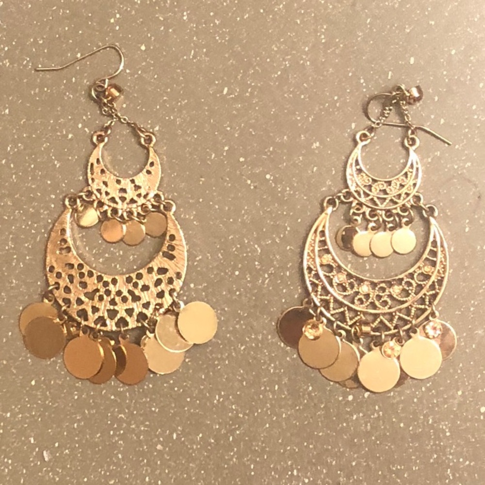 Gold Dangling Earrings